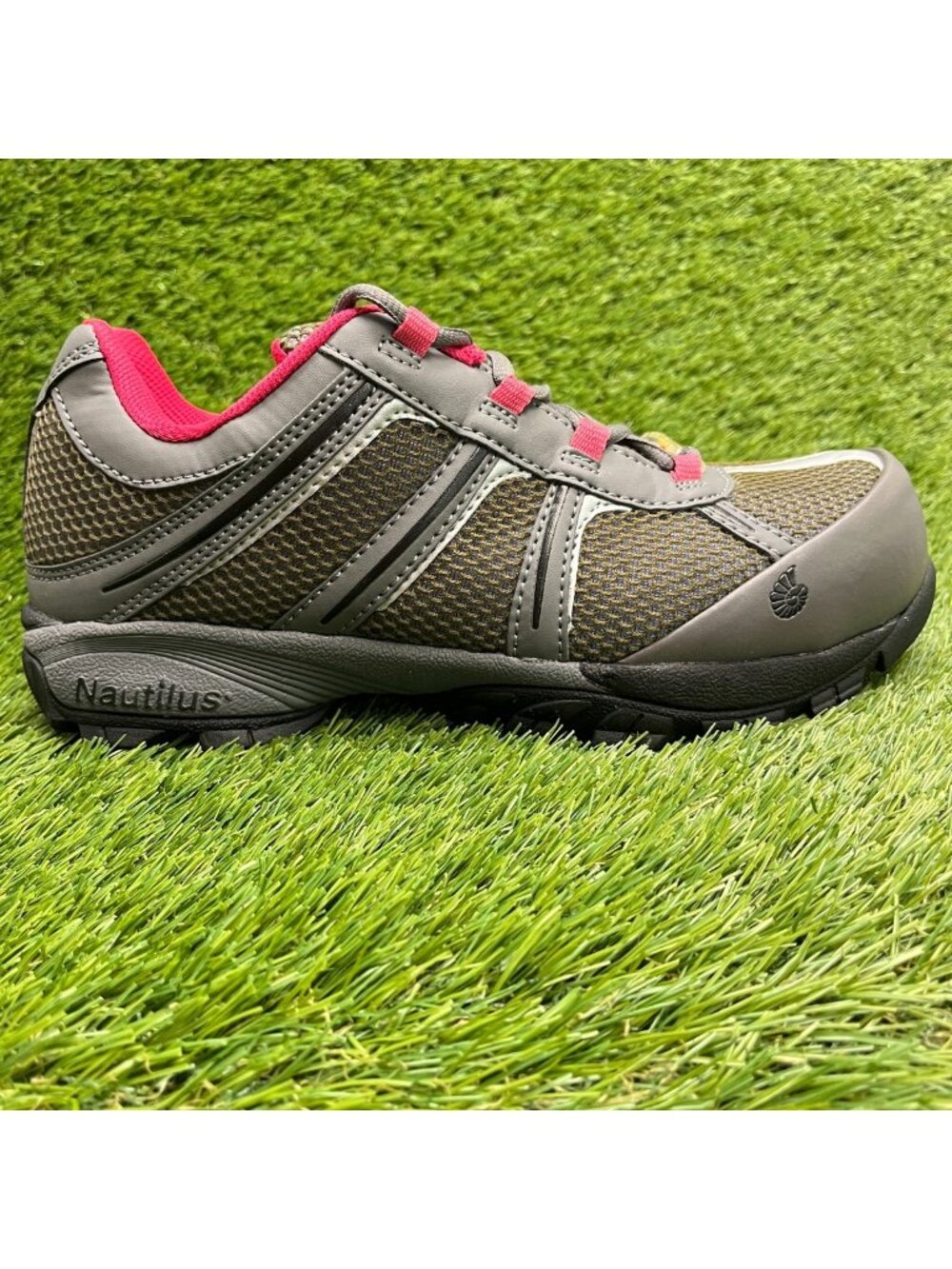 Nautilus N1393 SR Womens Size 12 Green Gray Pink Steel Toe Safety Work Shoes